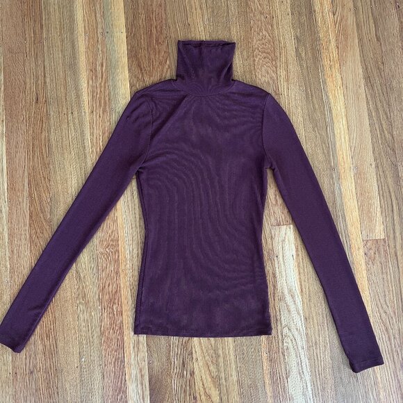 Turtleneck Long Sleeve Ribbed Top - Picture 1 of 4